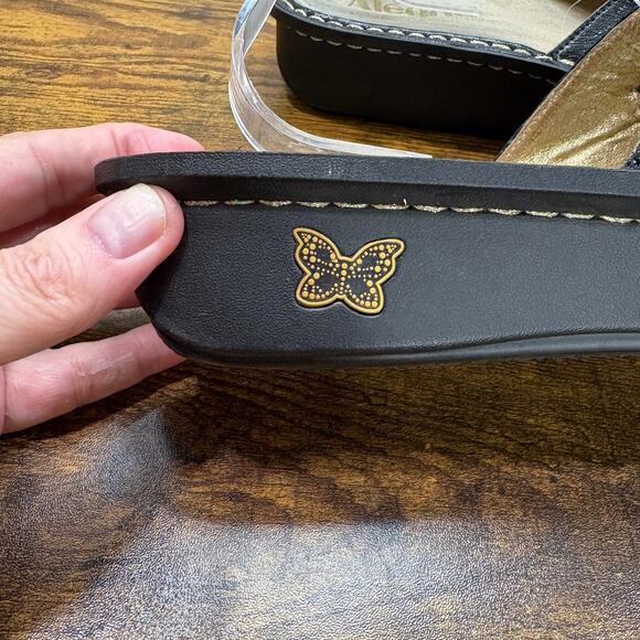 Alegria Size EU 40 US 9.5/10 Sandals Fiona Triple Strap Adjustable Black Shiny - Picture 7 of 12